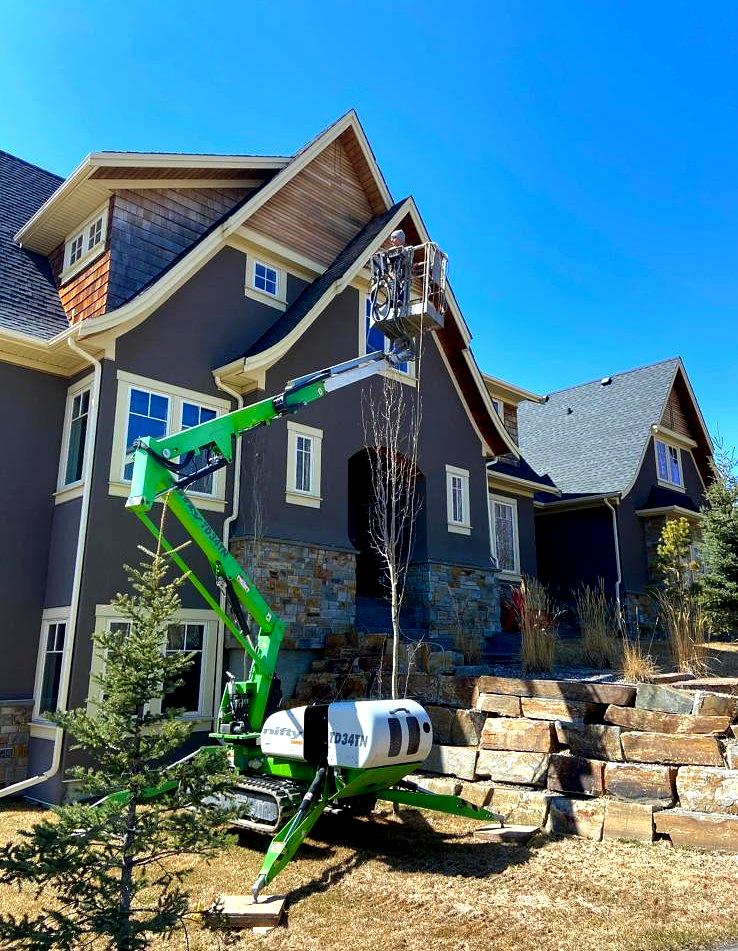 Full exterior repaint Cochrane acreage home